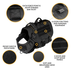 Black Tactical Heavy Duty Dog Harness